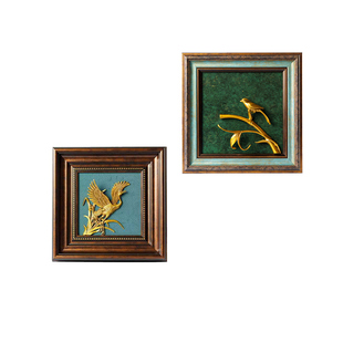 卡斯特兰欧式美式复古摆件客厅玄关桌面铜版画墙面装饰挂画C3185