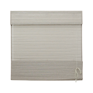 新中式纯手工宋式美学高端复古禅意茶室隔断遮阳亚麻罗马帘折叠帘