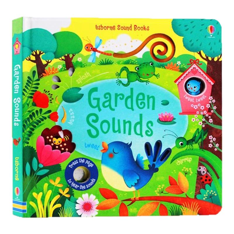 Usborne 花园发声书 Garden Sounds 英文原版绘本 聆听花园里的各种声音 低幼英文启蒙 纸板书 趣味触摸发声书