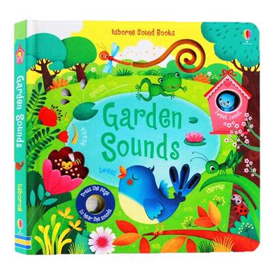 Usborne  花园发声书 Garden Sounds 英文原版绘本 聆听花园里的各种声音 低幼英文启蒙 纸板书  趣味触摸发声书