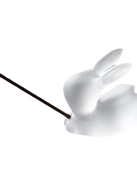 琉璃兔子香插茶宠摆件线香香座