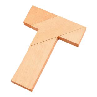 T字之谜益智玩具智力四巧板拼图长条榉木块小学生儿童拼板百变t型