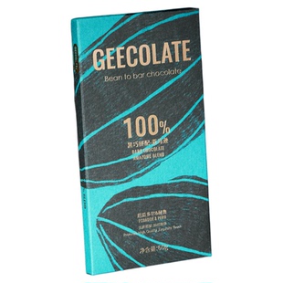 GEECOLATE精品巧克力100%黑巧秘鲁厄瓜多尔拼配醇厚丝滑优质60g