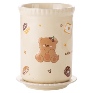 高档厨房筷筒台面筷子筒家用筷笼子新款高颜值陶瓷沥水筷勺收纳桶