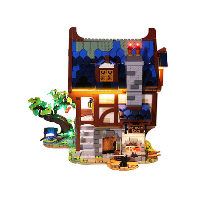 BrickBling 适用乐高21325中世纪铁匠铺积木灯饰Ideas系列灯光组