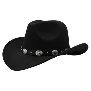 3个尺码大头围可调节春秋冬季男女亲子款毛呢骑马西部牛仔帽礼帽