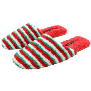 冬季新品简约撞色保暖羊羔绒保暖软糯情侣家用棉拖鞋女防滑家用男