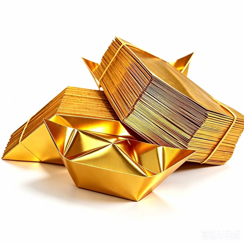 进口折纸锡箔金元宝半成品包邮