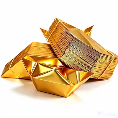 进口折纸锡箔金元宝半成品包邮
