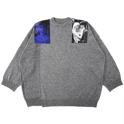 自主人像oversize长款毛衣现货