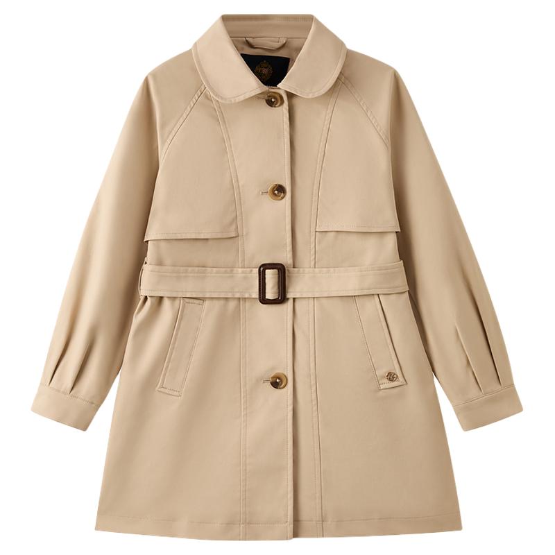 【三防】eland kids衣恋童装女童青少年外套26年秋新品中长款风衣