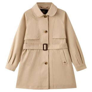 【三防】eland kids衣恋童装女童青少年外套26年秋新品中长款风衣