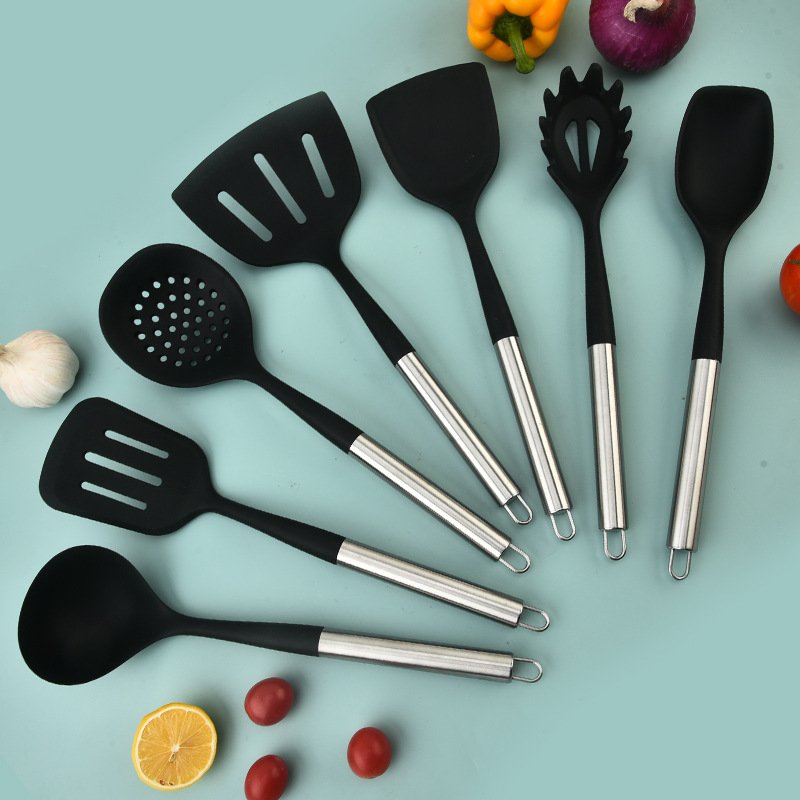 新品 小管柄厨具套装锅铲16件套软硅胶耐高温漏铲汤勺不粘锅厨房