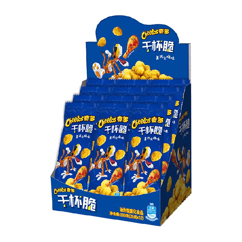 Cheetos/奇多干杯脆分享装美式火鸡味300g（25g*12）x1盒玉米棒