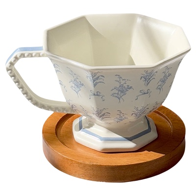 中古风铃兰花马克杯大容量水杯