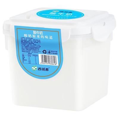 顺丰快递新疆西域春酸奶大桶2斤4斤桶装益生菌水果捞酸奶中通快递