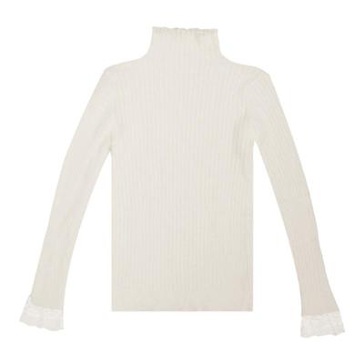 高领百搭修身仿水貂绒蕾丝毛衣