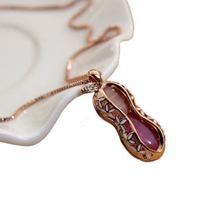 威妮华正品长生果经项链 女滴油花朵花生锁骨链 时尚原创设计饰品