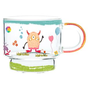 Endless stars卡通玻璃杯耐热家用可爱ins早餐杯小怪兽牛奶杯水杯