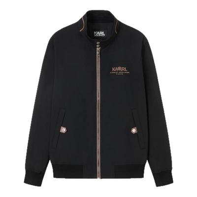 KARL LAGERFELD混纺弹力微阔立领拉链休闲夹克商场同款老佛爷男装