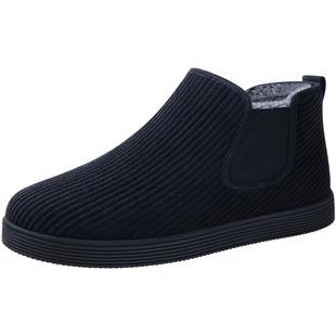 拾聚冬季男鞋加绒保暖棉鞋男老北京布鞋中老年人爸爸休闲雪地靴男