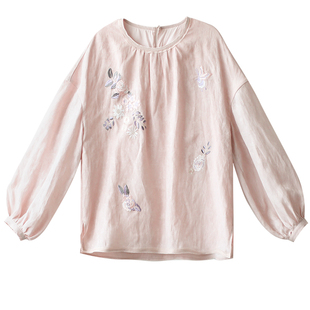 江南范新式圆领改良旗袍上衣时尚百搭中式小衫刺绣年轻款少女小众