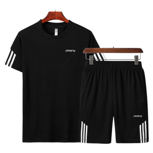 运动套装男短袖短裤夏季休闲两件套篮球健身服宽松t恤跑步速干衣