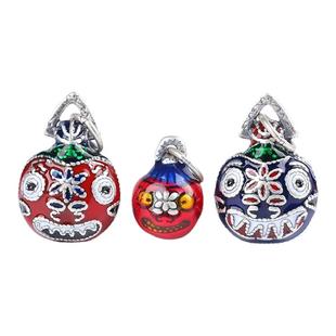 999足银烧蓝招财挂件吞金兽一家三口香灰琉璃手链手绳不掉色配件