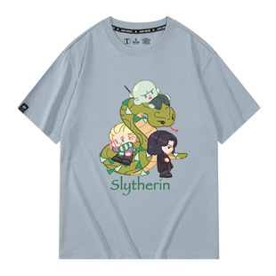 霍格沃兹蛇院蛇年哈利波特斯莱特林2025短袖T恤纯棉男女衣服圆领