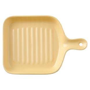 北欧纯色带手柄盘子网红微波炉烤箱烘焙烤盘陶瓷家用菜盘小吃盘