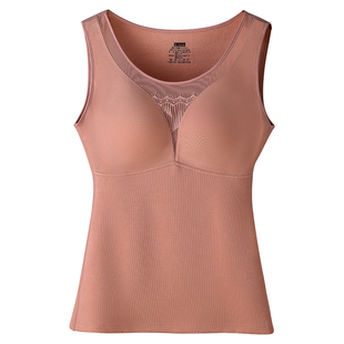 保暖背心女加绒加厚带胸垫免穿文胸一体式罩杯一体绒打底内衣冬季