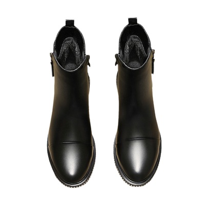 铆钉平底百搭加绒棉鞋春秋单靴