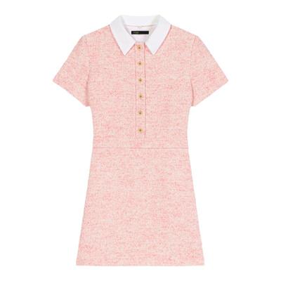 Maje女装高腰衬衫领连衣裙