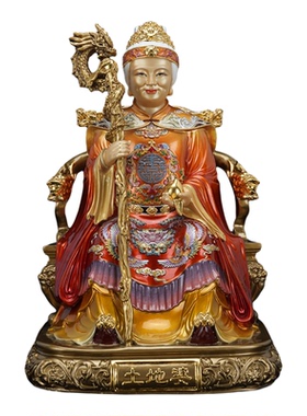 土地公土地婆铜像家用供奉摆件