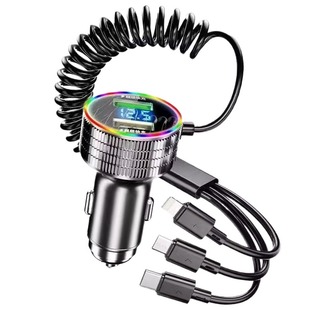 一拖三车载充电器超级快充点烟器手机转换插头车充汽车用usb接口