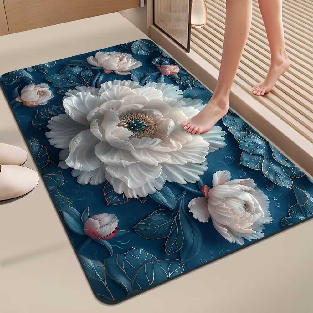 浴室卫生间吸水地垫硅藻泥速干软垫厨房厕所门口地毯入户防滑垫子