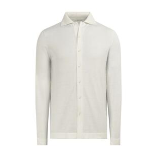SUITSUPPLY米白色Polo开襟衫男士美利奴羊毛经典款