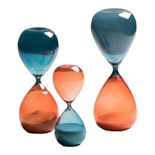 新款轻奢彩色玻璃沙漏计时器15/30/60分钟高级感简约居家装饰摆件