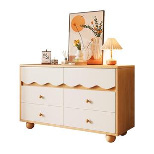 五斗柜实木卧室抽屉柜置物柜简约现代床尾柜子靠墙储物柜客厅边柜