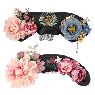 古装假发清朝宫廷格格旗头燕尾发饰影楼汉服古风清宫贵妃娘娘头饰