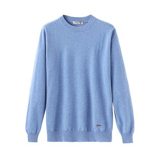 Sungod/日神冬季新款纯羊绒男士上衣纯色圆领保暖打底毛衣针织衫