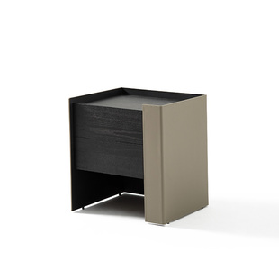 已夏Poliform卢西亚床头柜设计师马鞍皮高端创意卧室柜轻奢高级