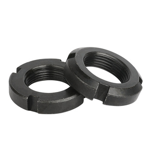 GB812国标圆螺母防松止退开槽锁紧四槽并帽m10-m30手拧滚花镀锌