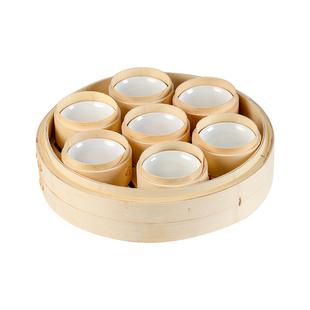 网红创意特色市井火锅店现卤小拼盘餐具烤肉精品卤菜竹木小蒸笼屉