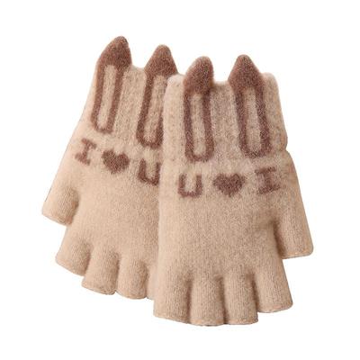 2025新款手套女冬可爱露指韩版