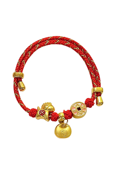 本命年红绳平安扣手链女2026马年装饰新年红色编织手绳好运红手饰