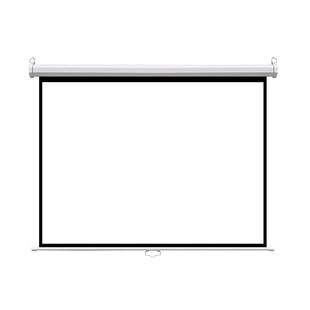 千色语投影幕布手动幕布84寸100寸120寸手动自锁幕布家用办公投影机投影仪幕布手拉升降壁挂幕高清投影屏幕