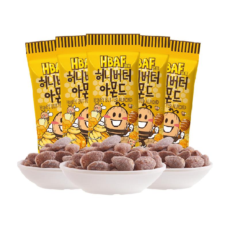 芭蜂進口蜂蜜黃油扁桃仁混合堅果韓國零食小吃情侶休閑送禮