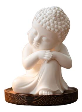 恬静生活羊脂玉瓷装饰摆件