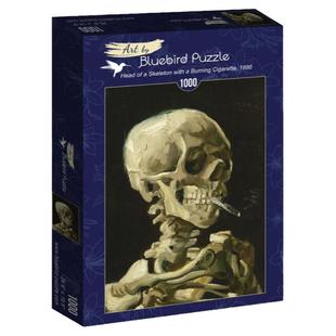 正品法国Bluebird蓝鸟进口益智名画拼图60134吸烟头骨1000片梵高